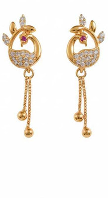 Varnika Creations Attractive Peacock Design Fancy Earings for Womens Cubic Zirconia Alloy Earring Set