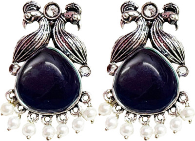 Gleefolks Traditional Classic Stylish Stone Earrings Metal Drops & Danglers