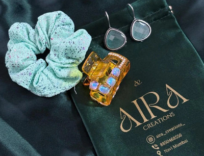Aira Creations Aira Creations presents Green Monalisa Stone Earring Combo Copper Earring Set