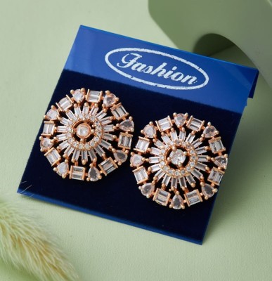 CHOPDA BUSSINESS HUB Earring Set, Rose Gold Diamond Alloy Earring Set