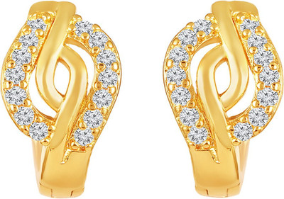 LUV FASHION Rich look party wear rose gold plated earring Cubic Zirconia Brass Clip-on Earring
