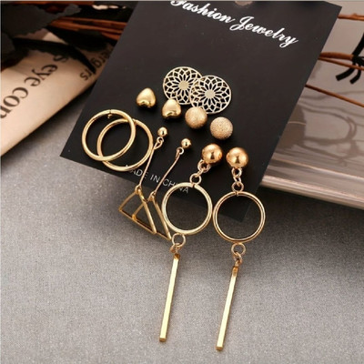 Ruhi Collection Korean Stylish Titanium Plated Unique Drop, Tiny and Studs Set Combo Earring Cubic Zirconia Alloy Drops & Danglers, Stud Earring, Plug Earring
