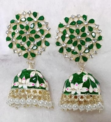 Sncreations 1551 green jhumka earring Alloy Jhumki Earring