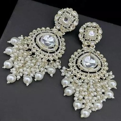 brado jewellery Pack of 1 Gold Drop & Danglers Earring for Women & Girls Diamond, Pearl Brass Drops & Danglers