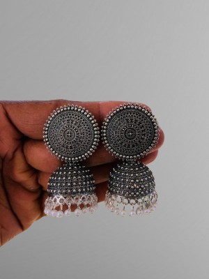 bondsox Latest trendy oxidised silver earing for girls and women Alloy Jhumki Earring