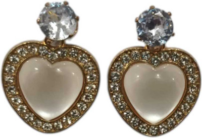 Roforuf Elegant Heart-Shaped Crystal Drop Earrings for Women Crystal Alloy Drops & Danglers