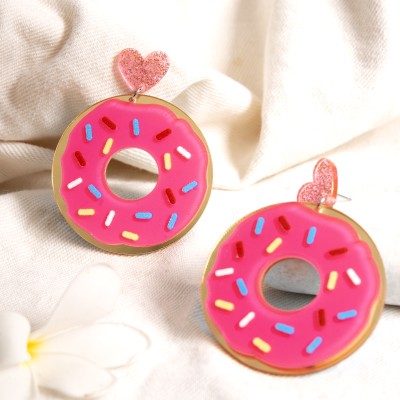 Atrangi Duniya Donut Earring Acrylic Stud Earring