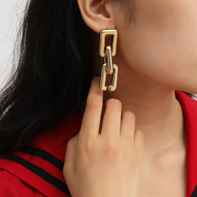 Vembley Korean Geometric Golden Wild Drop Earrings 2 Pcs/Set Stainless Steel Drops & Danglers