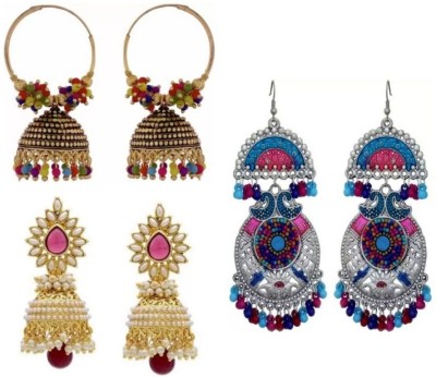 alysa Combo Of 3 Mayur Style Earring Alloy Jhumki Earring