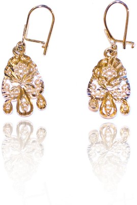 La Belleza Golden Eardrop Crystal Alloy Hoop Earring, Jhumki Earring, Tassel Earring, Chandbali Earring, Drops & Danglers