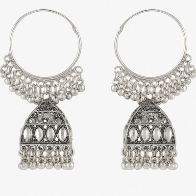 DazzleDanglers Elegance Echo Oxidized Jhumka Hoops by DazzleDanglers Alloy Jhumki Earring