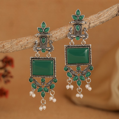 Devik Traders Silver Plated for Women & Girls Alloy Jhumki Earring Beads Brass Hoop Earring