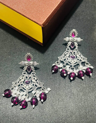 AKENTRPRISE PurpleEarringnirav011 Beads Alloy Chandbali Earring