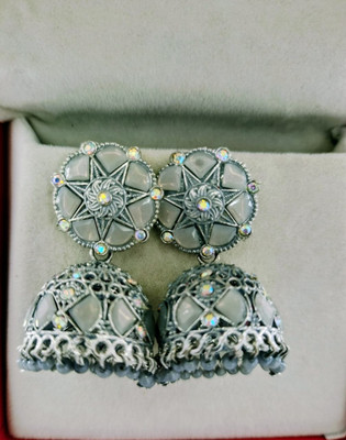 Sanjay pawar Beautiful & Elegant Earring for Women & Girls grey colour Alloy Jhumki Earring