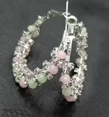 HariShree Rutu Colorful Party Wear Hoop Earrings with Stones Women & Girls Alloy Hoop Earring