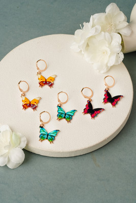 Krishna jewellers butterfly.3 Brass Hoop Earring