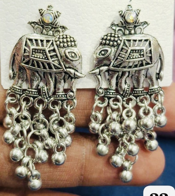 SAKETHAM Golden White Bells Alloy Jhumki Earring