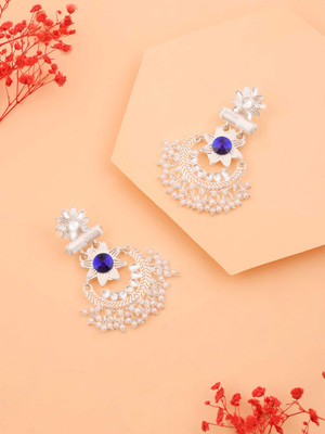 brado jewellery Silver Earring for Women & Girls Diamond Brass Drops & Danglers