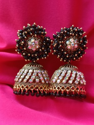 Goodness collection black Oxidised Jhumka German black Jhumki Earring Pearl Alloy Jhumki Earring Beads Alloy Jhumki Earring