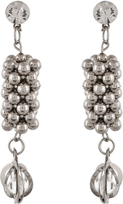 Silvermerc Designs Silver Plated Dangle Earrings Cubic Zirconia Brass Drops & Danglers