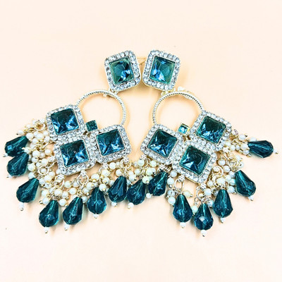 CFJ Everyday Use Green Earings Alloy Drops & Danglers