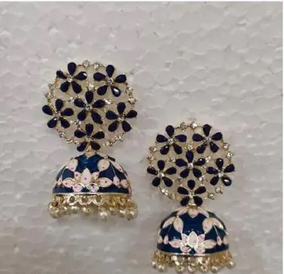 takshiv Beautiful Meenakari Design Meena Jhumka Earrings for Girls & Wome Jhumki Earring Alloy Jhumki Earring