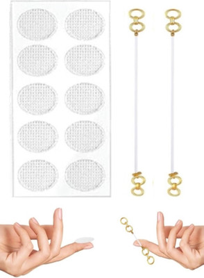 ARISTAL Jewellery Invisible Transparent Kaan Chain And Ear Patch Support for Earlobe Brass Ear Thread