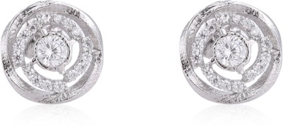 Iski Uski Lifestyle Regular Silver Stud Earrings Cubic Zirconia Sterling Silver Stud Earring