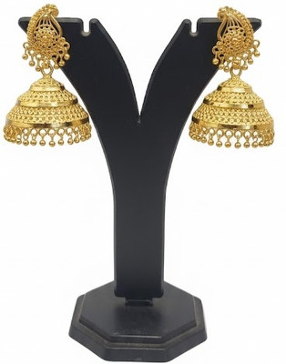 Home suraksha City Gold Jhumki Brass Jhumki Earring