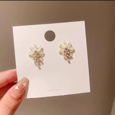 Harsu Collection Summer Flower Earrings for Teen Girls Cubic Zirconia Alloy Stud Earring