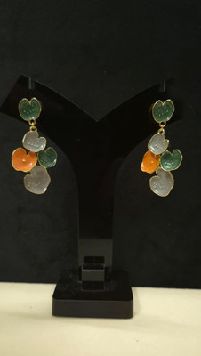 Ishrin Studio Petal Cascade Anti-Tarnish Statement Earrings – Multicolor Elegance Alloy Earring Set