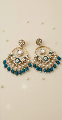 DHVANI A Portrait of Traditional Elegance Beads Alloy Chandbali Earring