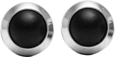 STUDEX 3MM Black Onyx Bezel 24K Pure Gold Plated Stone Stud Earring
