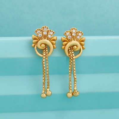 VESTURE KNOT American Diamond Earrings With Latkan Cubic Zirconia Brass Jhumki Earring