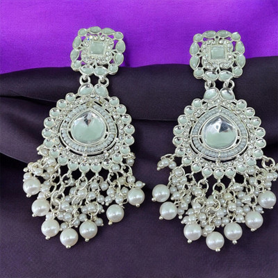 KATION ENTERPRISE Modern long Earrings & Studs Ruby Alloy Jhumki Earring Pearl Alloy Jhumki Earring