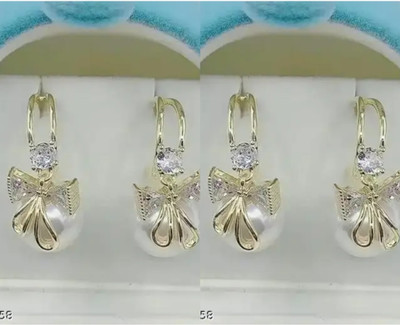 RISHASTYLE Very amazing gifted earrings pack of Two unique style Zircon Alloy Drops & Danglers