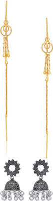 Raj And Deb Premium Silver Oxidiesd Pated Daily Wear Earrings For Daily Wear Brass, Alloy Jhumki Earring