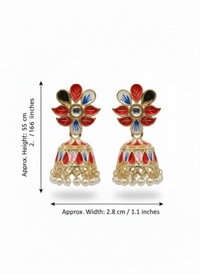 Ridhira GSJHUMKI-INDIGO-001 German Silver Jhumki Earring