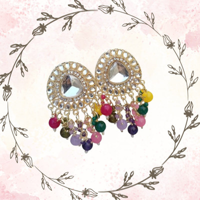 DANGAR ENTERPRISE fancy stone earring's white Pearl earrings for women's Alloy Jhumki Earring