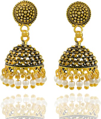 SAIIZEN Traditional Gold Plated Pearl Jhumka Jhumki Earrings For Women & Girls Pearl Alloy Jhumki Earring