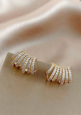 MAHADEV CREATION Gold Plated Contemporary Studs Earrings Crystal Alloy Stud Earring