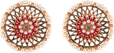 Teejh Teejh Vaani Red Gold Enamel Stud Alloy Stud Earring