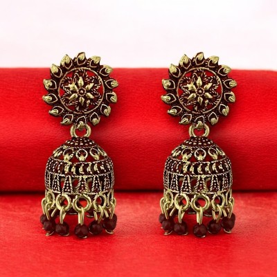 Tiso Traditonal Ethnic Jhumkis & Chaandbalis_Earrings For Women_LFA060 Alloy, German Silver Jhumki Earring, Chandbali Earring