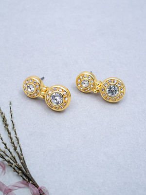 GOLDEN PEACOCK Style Diva Cubic Zirconia Alloy Stud Earring