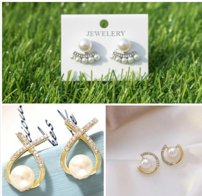 Sabita fashion 3combo 6 Pearl Alloy Stud Earring