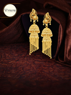 VIVASTRI Everyday wear Gold plated alloy Stud Earring for Women and Girls Alloy Jhumki Earring