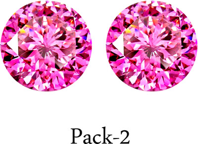 MAYA-GEMS American Pink Diamond 4.75-Carat-2-Piece Stone Zircon Stone Ear Thread
