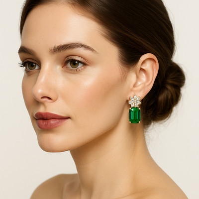 NARBADA ADgreen Diamond Copper Drops & Danglers