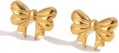 TEULRIP Korean Bow Design Bowknot Elegant & Chic Stainless Steel Stud Earring