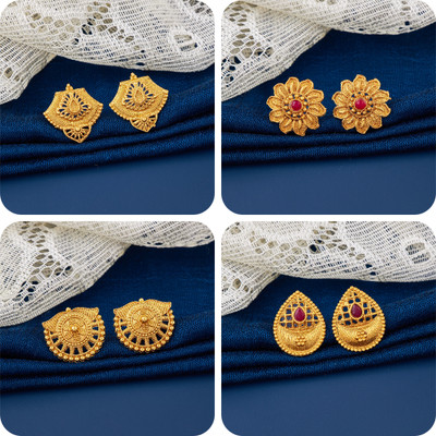 TheSanga bestseller Combo of 4 Traditional Brass Earring Set